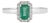 Modern Inspired 0.56 Carat Emerald Diamond Halo Statement Ring, Size 7 For Sale