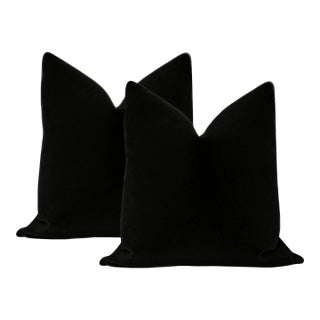 22" Caviar Mohair Velvet Pillows - a Pair For Sale