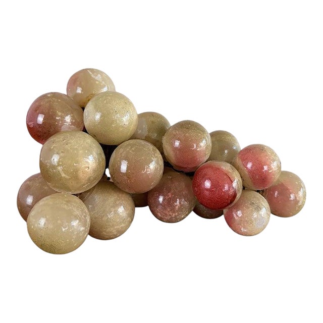 Large Vintage Italian Alabaster Grape Cluster Sculpture For Sale