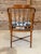 1970s Vintage Chinoiserie Drexel Heritage Faux Bamboo Walnut Spindle Arm Chair Newly Upholstered For Sale - Image 5 of 12