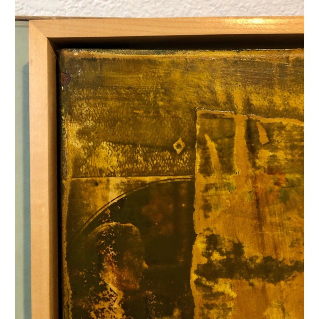 Contemporary Patrick LoCicero, Abstract Mixed Media Collage Oil Painting Sports, Leather Baseball Mitts For Sale - Image 3 of 13