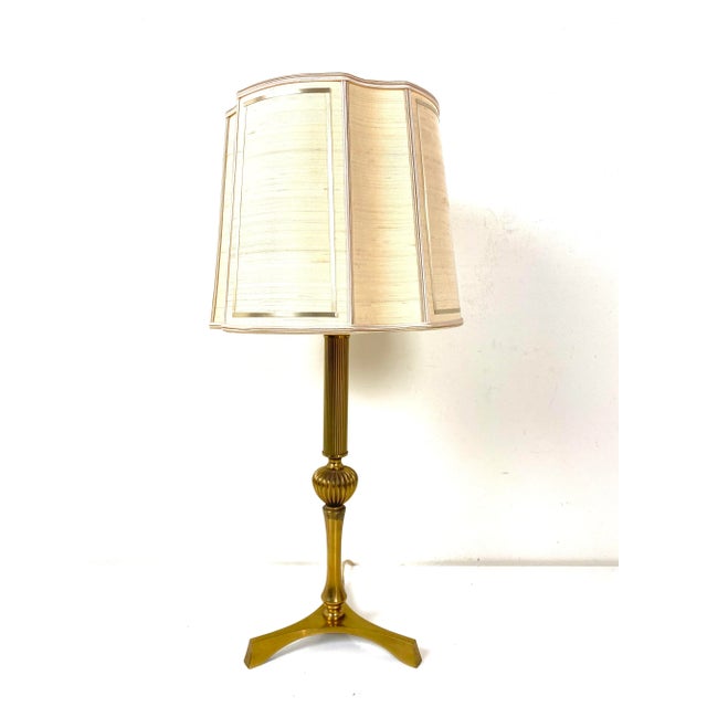 French Brass Tripod Table Lamp, 1950s For Sale - Image 11 of 11