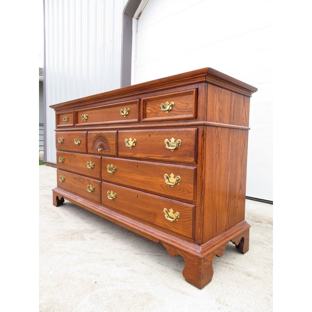 Baker Furniture Company Vintage 10 Drawer Lowboy Triple Dresser ~ Chippendale Style ~ Hollywood Regency Bedroom Furniture For Sale - Image 4 of 12
