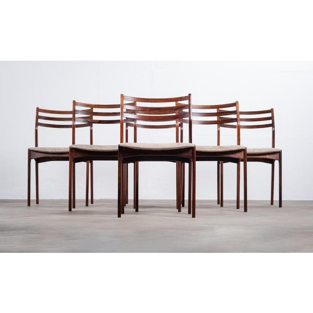 Rosewood Dining Chairs attributed to Vestervig Eriksen for Brdr. Tromborg, Denmark, 1960s, Set of 6 For Sale - Image 4 of 11
