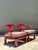 Late 20th Century Vintage Candy Apple Lacquer Horseshoe Chairs After James Mont - A Pair For Sale - Image 5 of 12