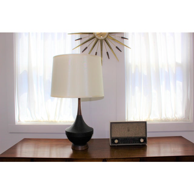 MidCentury Modern Black Ceramic Table Lamp Chairish