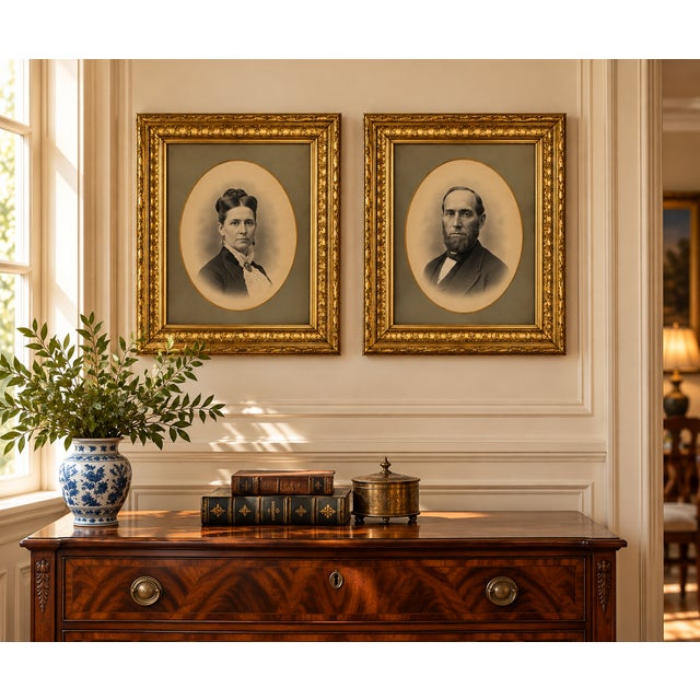 Antique Civil War Era Portrait of a Gentleman in Gilt Wood Frame For Sale - Image 9 of 9