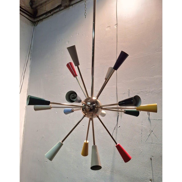 Metal Vintage Sputnik Chandelier, 1970s For Sale - Image 7 of 9
