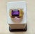 6 Carat Emerald cut Amethyst Unisex Bezel Set Cocktail Ring in 18 Kt Yellow Gold Estate , Made in Italy Stamped Italy and...