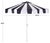 Modern Meze 9 Ft Crank Umbrella, Black Cabana Stripe/White Pole For Sale - Image 3 of 9