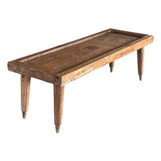 Coffee Table with Tapered Legs in Antique Teak, 1980s For Sale