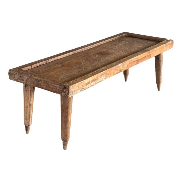 Coffee Table with Tapered Legs in Antique Teak, 1980s For Sale