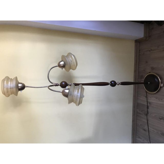 Three-Armed Floor Lamp with 3 Light Points Glass Lampshades, 1960s For Sale - Image 13 of 18