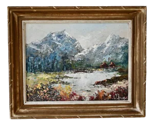 Pierre Wilnay, Mountain Landscape, Oil Painting on Canvas, Framed