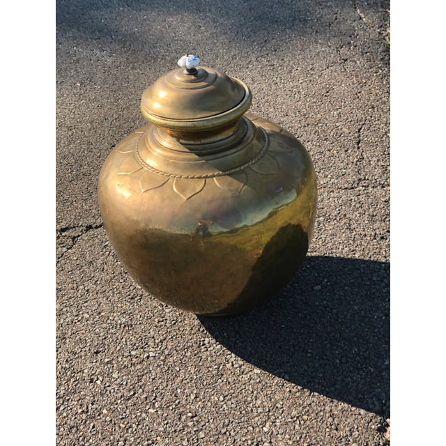 Metal Monumental Antique Chinese Brass Vessel For Sale - Image 7 of 9