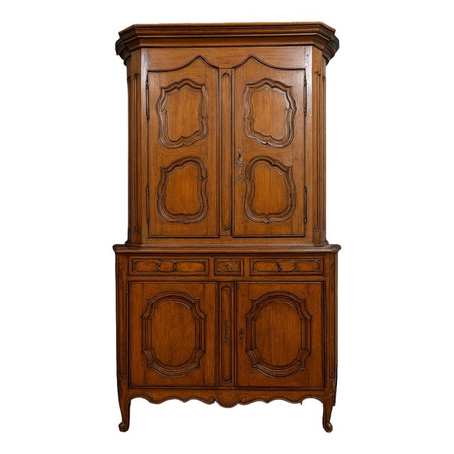 Louis XV Style Curved Cabinet in Walnut, 1930s For Sale