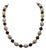 Vintage 1960s Signed Napier Goldtone & Black Beaded Necklace For Sale