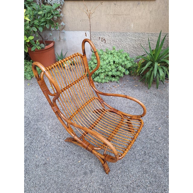 Wood Continuum Chair in Rattan and Manao by Gio Ponti for Bonacina, 1960s For Sale - Image 7 of 9