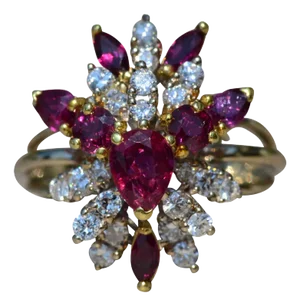 The Cooper City: Natural Ruby and Diamond Spray Ring