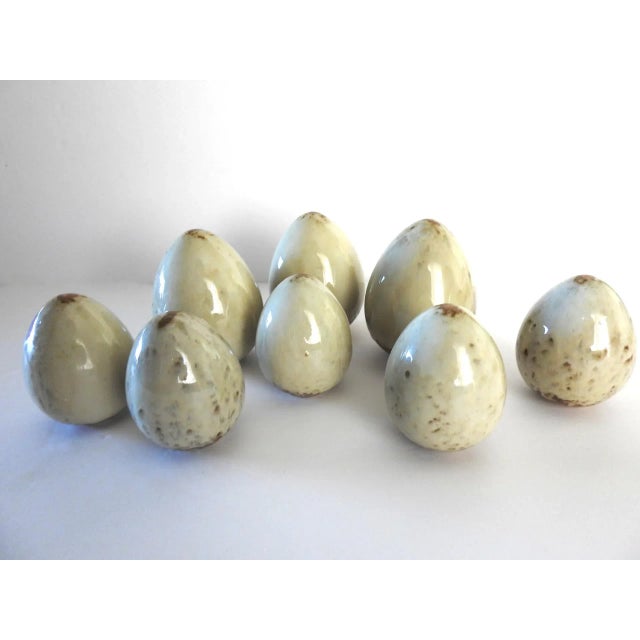Contemporary Artisan Studio Made Pottery Easter Eggs - Set of 8 For Sale - Image 3 of 12