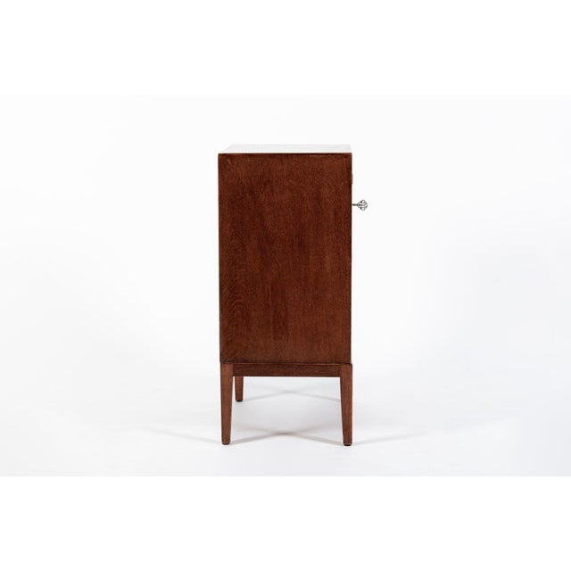 Antique Art Deco Scandinavian Small Oak Wood Side Cabinet or Nightstand 1950s For Sale - Image 4 of 12