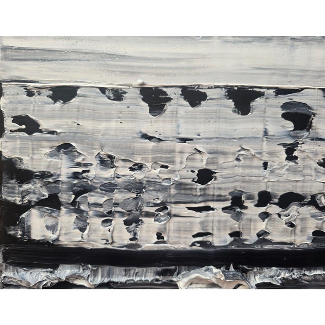 Abstract Emotional Topography — Horizon (No. 1) | Original Black & White Abstract Seascape by Diane Grant For Sale - Image 3 of 13