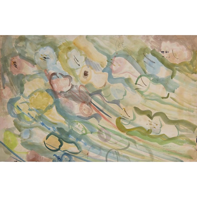 Fireworks at night is an original artwork realized by an artist in 1940s. Tempera and watercolor drawing on ivory...