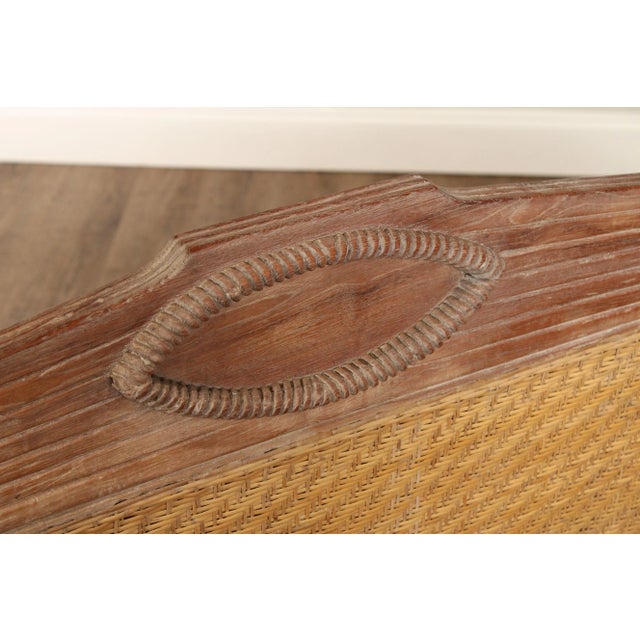 British Colonial Style Teak and Wicker Settee For Sale In Philadelphia - Image 6 of 12