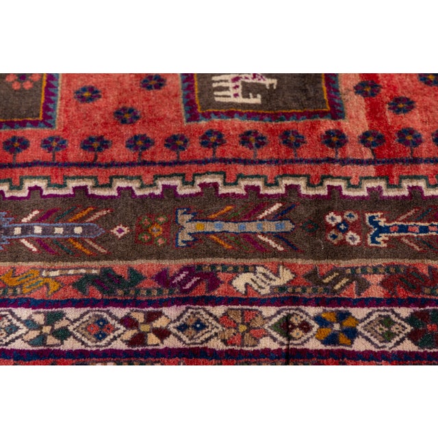 Vintage Shiraz Wool Rug With Geometric Medallions & Tribal Motifs For Sale - Image 4 of 9