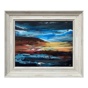 Colourful Abstract Art English Hills Countryside - Unique Original Art by Contemporary British Artist, 2020