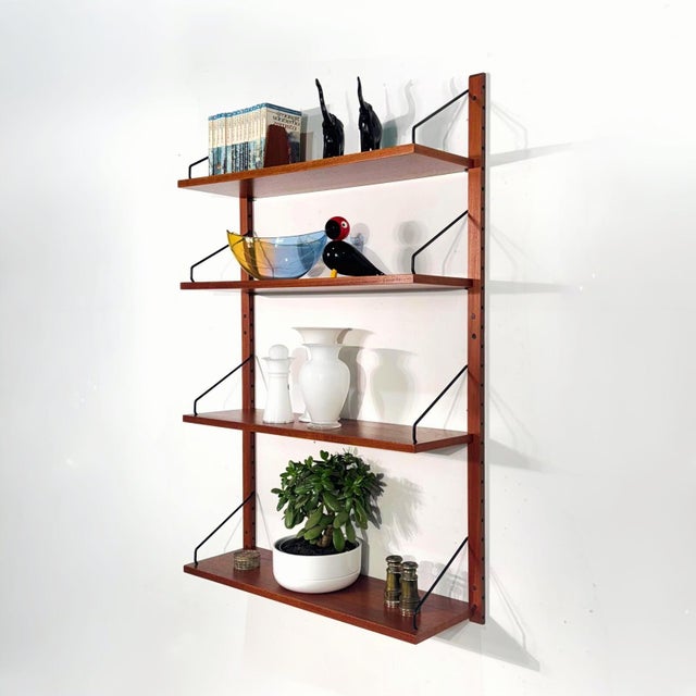 Brown Vintage One Bay Teak Wall Unit by Poul Cadovius, 1960s For Sale - Image 8 of 8