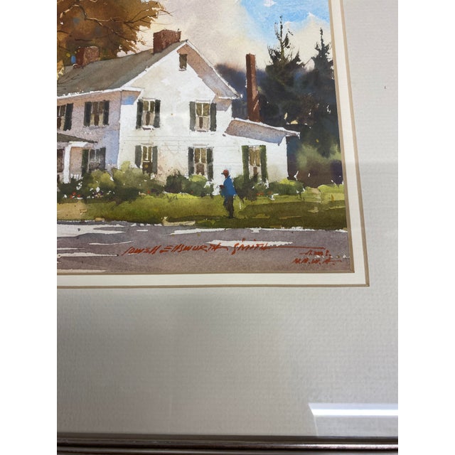 Mid 20th Century Original Watercolor Painting by Lowell Ellsworth Smith – Ohio Farmhouse Scene (Possibly Hudson, Oh) For Sale - Image 9 of 16