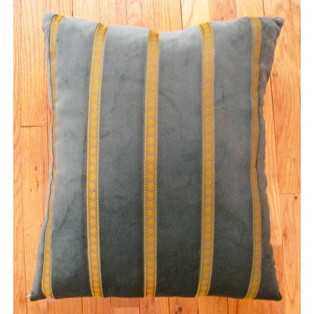Set of Decorative Vintage Green4 Velvet Pillows with Art Deco Design - Set of For Sale In New York - Image 6 of 12