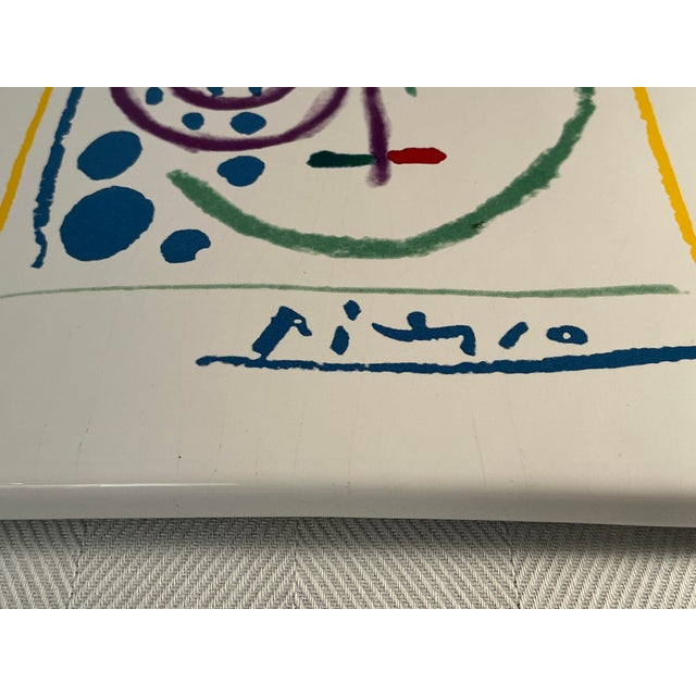 White 1990s Picasso Style Living “The Heart” Ceramic Trivet Plate For Sale - Image 8 of 9