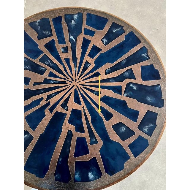 Vintage Coffee Table in Enamel and Copper, 1960s For Sale - Image 10 of 12