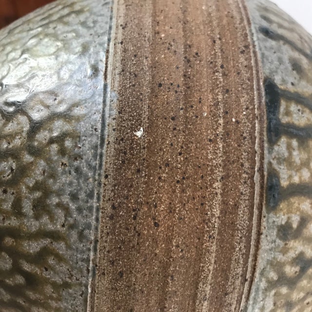 Boho Signed Wheel Thrown Textured Studio Pottery Ceramic Vase From Boise Idaho For Sale In Boise - Image 6 of 8