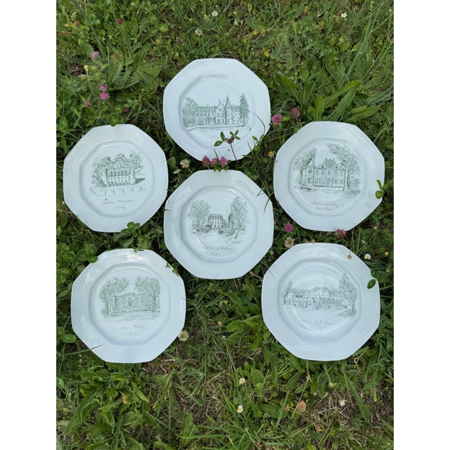Limoges, France French Limoges Castle Plates, S/6 For Sale - Image 4 of 4