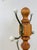 Mid 20th Century Vintage Brass Wood Coat Rack Porcelain Cream Knobs Entryway Hat Rack For Sale - Image 5 of 6