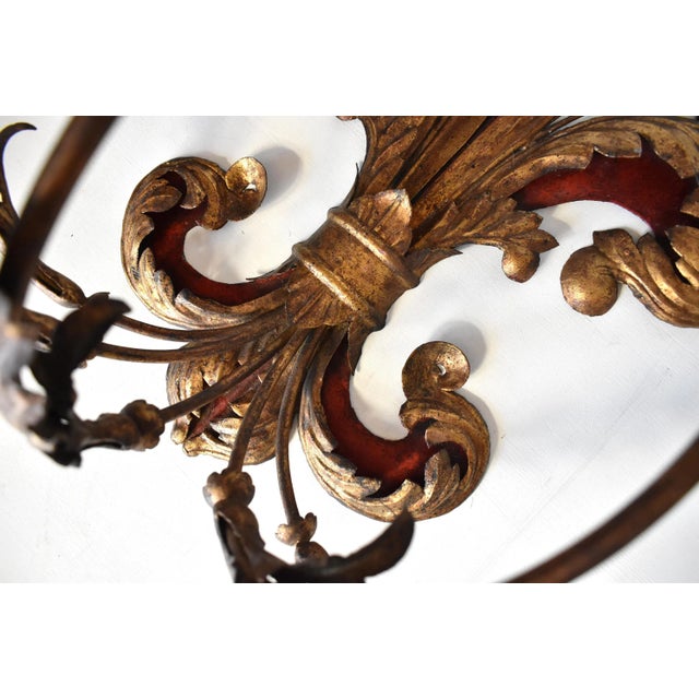 Antique Italian Fleur De Lys Wall Candle Sconce For Sale In San Francisco - Image 6 of 9