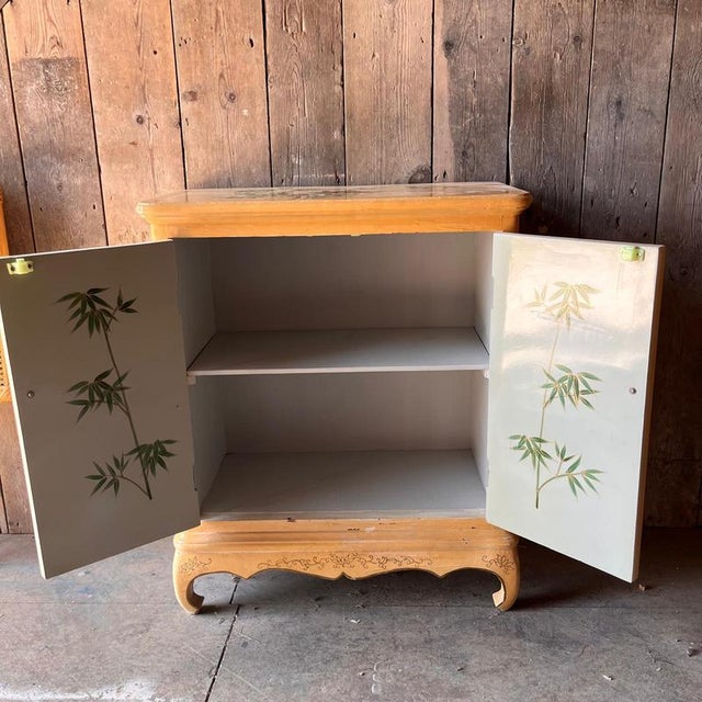 Yellow Vintage Painted Cabinet in Wood For Sale - Image 8 of 11
