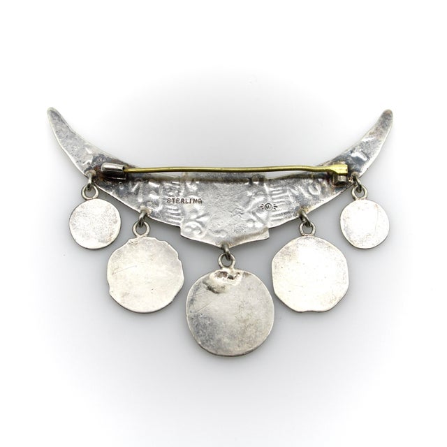 Late 19th Century Victorian Whiting Sterling Silver Etruscan/Homeric Multi-Medallion Pin For Sale - Image 4 of 5