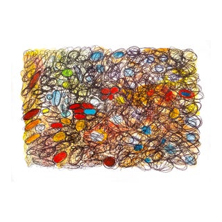 My Way — Vibrant Abstract Expressionist Composition, Oil Markers & Acrylics on Paper, 24 × 30 In For Sale