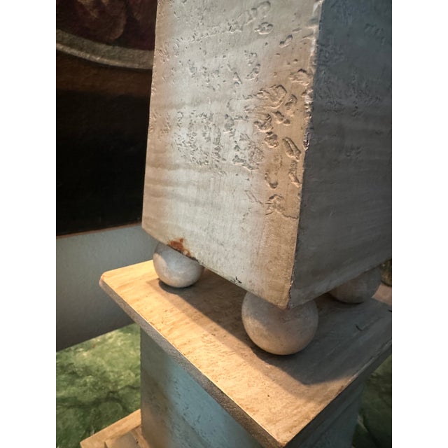Pair Very Large Mid Century Architectural Painted Wood Obelisks. For Sale - Image 9 of 11