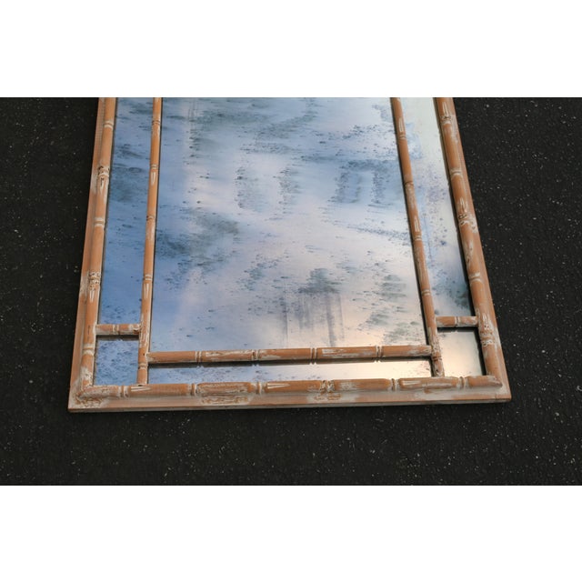 Vintage Italian Faux Bamboo Greek Key Wall Mirror, 1970s For Sale - Image 4 of 18