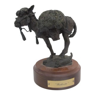 Pacific Nw Dan Huber Bronze Alpaca "Roberto" Animal Figural Sculpture By For Sale