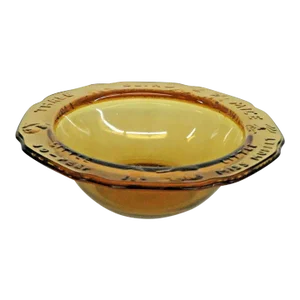 Tiara Indiana Glass Amber Mother Goose Nursery Rhymes Childs Bowl