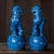 Pair of Blue Glazed Porcelain Guardian Lions – 10.6" Foo Dogs on Drum Bases For Sale In Los Angeles - Image 6 of 9