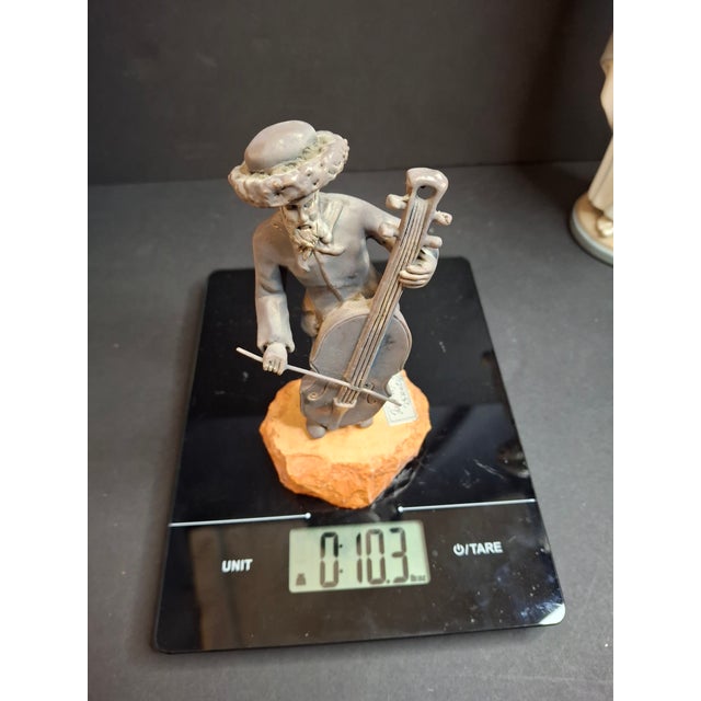Vintage Fay Avishay 925 Sterling Silver Musician Sculpture Double Bass Cellist Israel For Sale - Image 14 of 15
