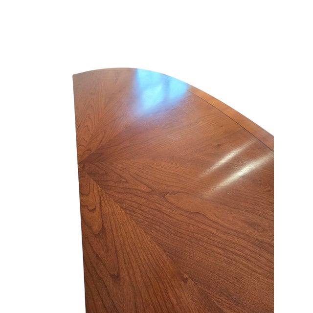 1990s Ethan Allen Avenue Demilune Sideboard Cherry Buffet Credenza Cabinet Console For Sale - Image 10 of 15