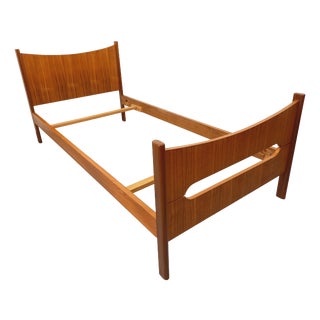 Vintage Scandinavian Single Bed in Teak, 1960s For Sale